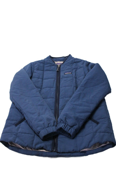 Patagonia Childrens Boys Full Zipper Long Sleeves Jacket Navy Blue Size 16-18