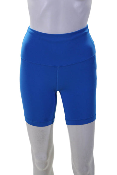 Lululemon Womens Elastic Waist Low Rise Compression Athletic Shorts Blue Size 2