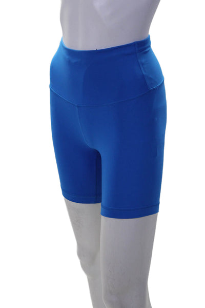 Lululemon Womens Elastic Waist Low Rise Compression Athletic Shorts Blue Size 2