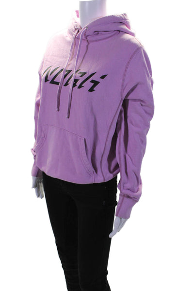 Noah Womens Cotton Fleece Graphic Print Pullover Drawstring Hoodie Pink Size S
