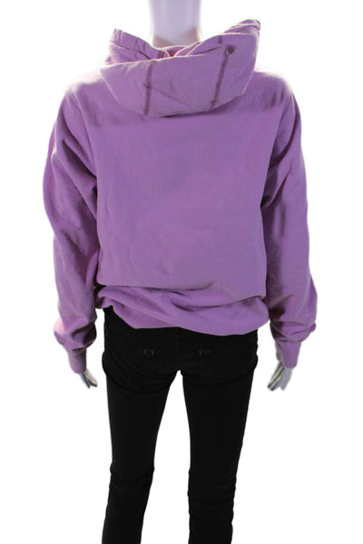 Noah Womens Cotton Fleece Graphic Print Pullover Drawstring Hoodie Pink Size S