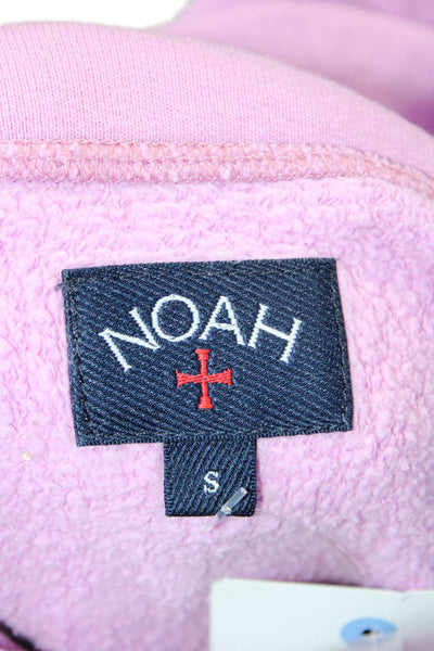 Noah Womens Cotton Fleece Graphic Print Pullover Drawstring Hoodie Pink Size S
