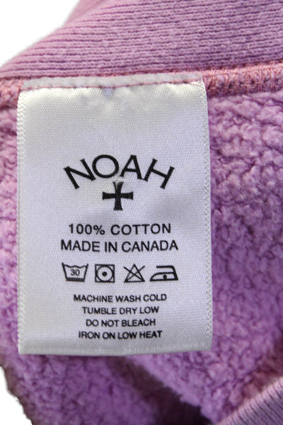 Noah Womens Cotton Fleece Graphic Print Pullover Drawstring Hoodie Pink Size S