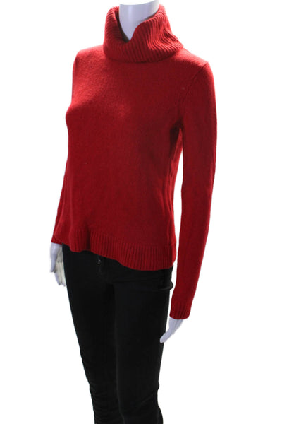 J Crew Womens Turtleneck Rib Long Sleeve Thick Knit Sweater Red Size S