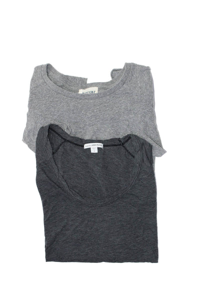 Standard James Perse Nation LTD Womens Scoop Neck Shirts Gray Size 1 Small Lot 2