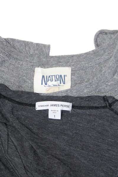 Standard James Perse Nation LTD Womens Scoop Neck Shirts Gray Size 1 Small Lot 2