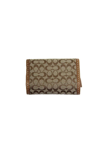 Coach Unisex Brown Monogram Canvas Leather Trim Contact Lens Case