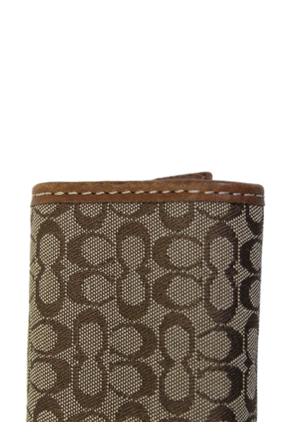 Coach Unisex Brown Monogram Canvas Leather Trim Contact Lens Case