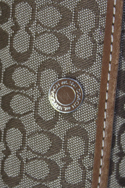 Coach Unisex Brown Monogram Canvas Leather Trim Contact Lens Case