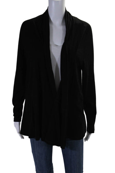 Theory Women's Long Sleeves Open Front Cardigan Sweater Black Size M