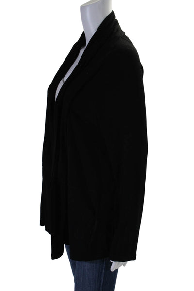 Theory Women's Long Sleeves Open Front Cardigan Sweater Black Size M