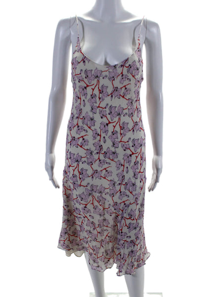 Rag & Bone Womens Floral Print V-Neck Sleeveless Knee Length Dress Pink Size 4