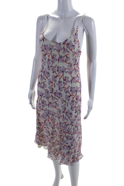 Rag & Bone Womens Floral Print V-Neck Sleeveless Knee Length Dress Pink Size 4