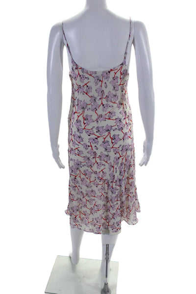 Rag & Bone Womens Floral Print V-Neck Sleeveless Knee Length Dress Pink Size 4