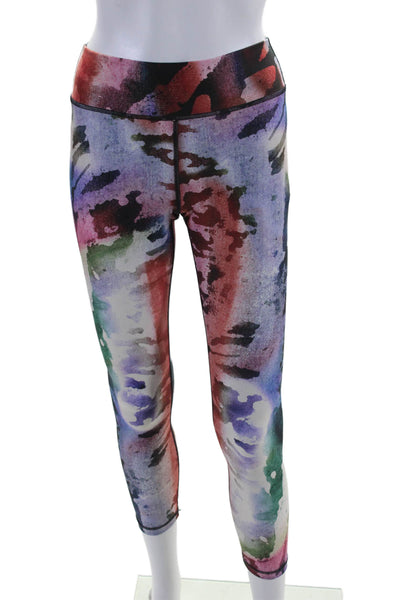 The Upside Womens Abstract Print Activewear Ankle Leggings Multicolor Size 6