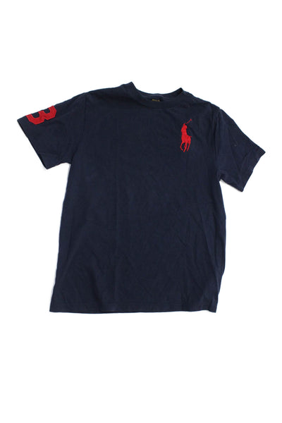 Polo Ralph Lauren Boys Cotton Embroidered Short Sleeve T-Shirt Navy Size L