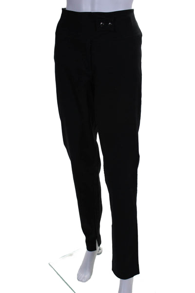 Charles Chang-Lima Womens Cotton Mid Rise Straight Leg Dress Pants Black Size 10