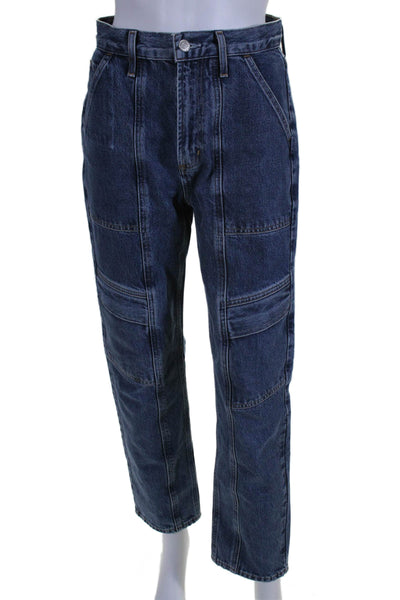 Agolde Womens Cotton Straight Leg Lined Medium Wash Denim Jeans Blue Size S