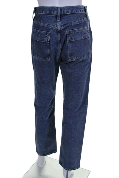 Agolde Womens Cotton Straight Leg Lined Medium Wash Denim Jeans Blue Size S