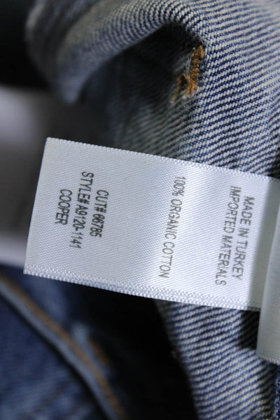 Agolde Womens Cotton Straight Leg Lined Medium Wash Denim Jeans Blue Size S