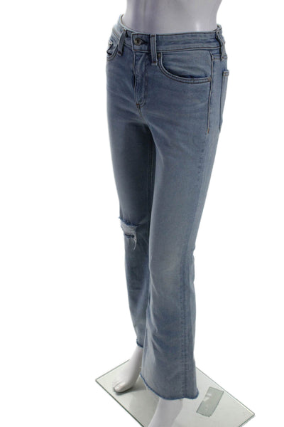 Rag & Bone Womens Nina High Rise Flare Leg Jeans Friary Blue Cotton Size 24