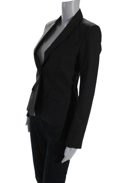 Theory Womens Long Sleeve One Button Peak Lapel Blazer Gray Size 0