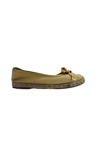 Bottega Veneta Womens Bow Slide On Espadrille Ballet Flats Yellow Size 38 8