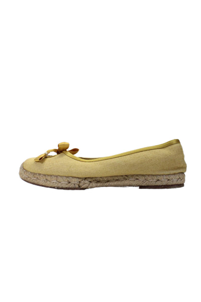 Bottega Veneta Womens Bow Slide On Espadrille Ballet Flats Yellow Size 38 8