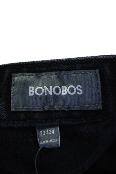 Bonobos Mens Zipper Fly Dark Wash Slim Cut Jeans Blue Denim Size 32x34