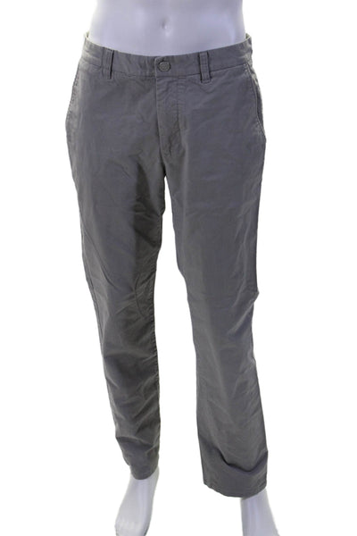 Bonobos Mens Zipper Fly Straight Leg Trouser Pants Gray Cotton Size 32x34