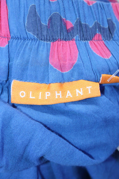 Oliphant Womens Abstract Print A Line Maxi Skirt Blue Pink Size Extra Small