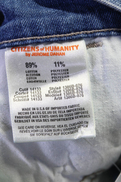 Citizens of Humanity Womens Zipper Fly Mid Rise Straight Cuffed Jeans Blue 25