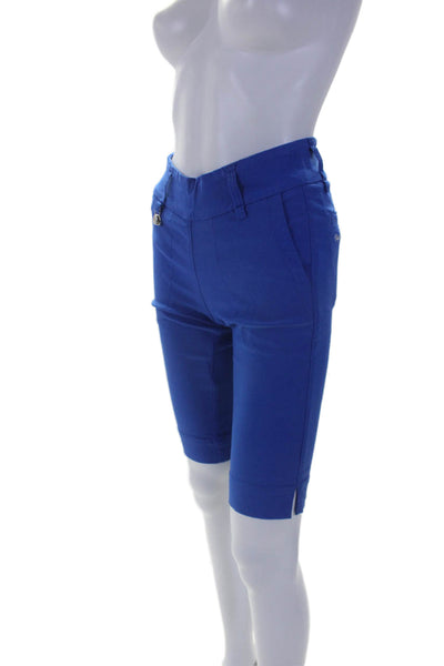 Daily Sports Womens High Rise Pull On Stretch Shorts Cobalt Blue Size  4