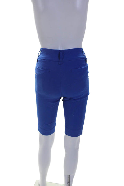 Daily Sports Womens High Rise Pull On Stretch Shorts Cobalt Blue Size  4