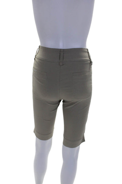 Daily Sports Womens Pull On High Rise Bermuda Shorts Khaki Beige Size 2