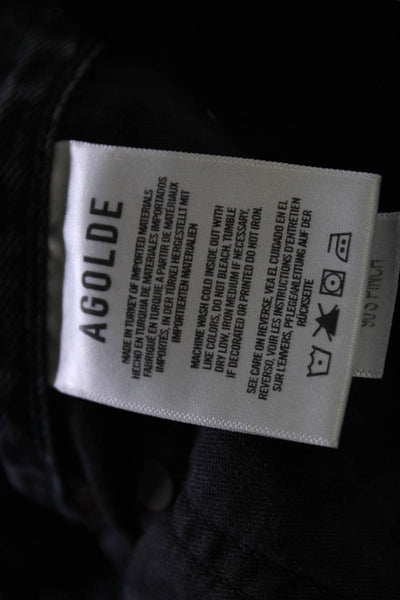 Agolde Womens Cotton Denim Five Pocket Button Fly High-Rise Jeans Black Size 27