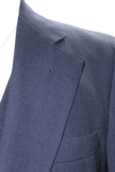 Christian Dior Mens Two Button Wide Lapel Blazer Jacket Navy Blue Size 42
