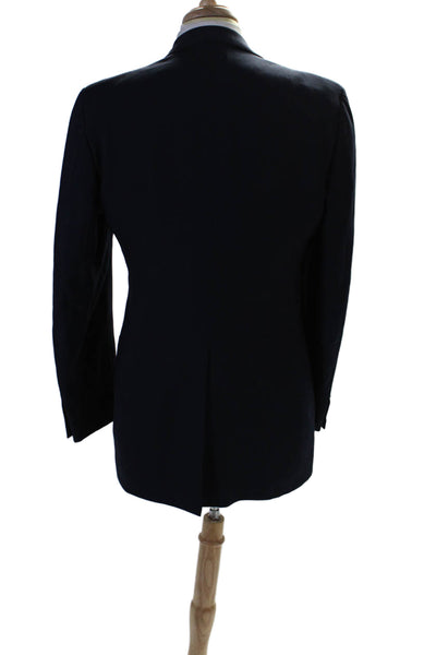 Christian Dior Mens Two Button Wide Lapel Blazer Jacket Navy Blue Size 42