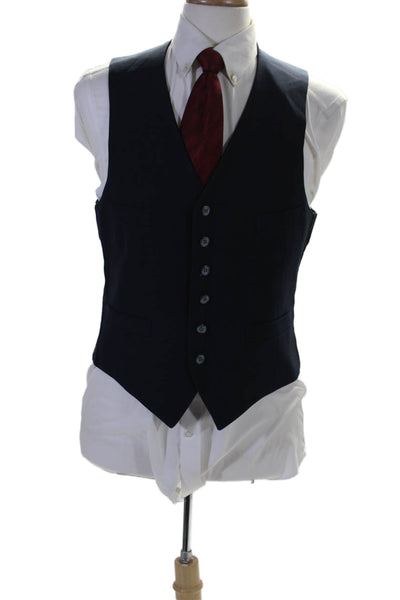 Christian Dior Mens Two Button Wide Lapel Blazer Jacket Navy Blue Size 42