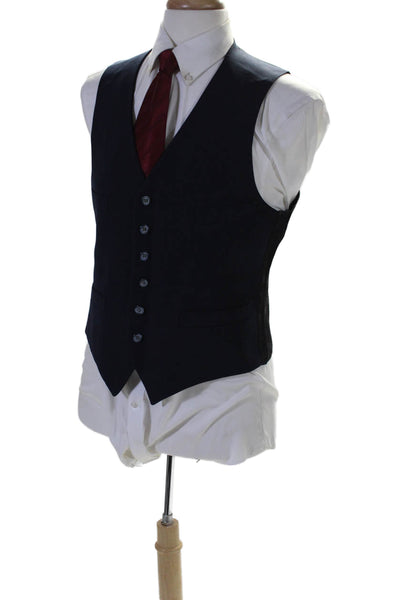 Christian Dior Mens Two Button Wide Lapel Blazer Jacket Navy Blue Size 42