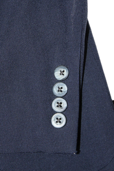 Christian Dior Mens Two Button Wide Lapel Blazer Jacket Navy Blue Size 42