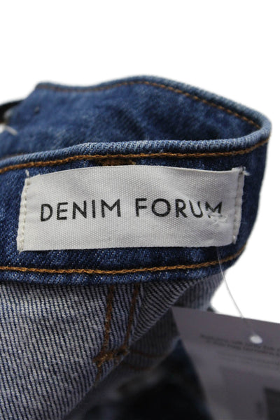 Denim Forum Womens Cotton High Rise High Rise Slim Angelica Jeans Blue Size 28