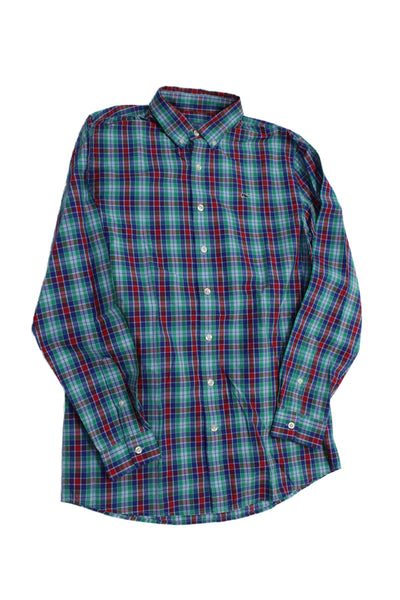 Vineyard Vines Boys Cotton Check Print Button Up Shirt Multicolor Size XL
