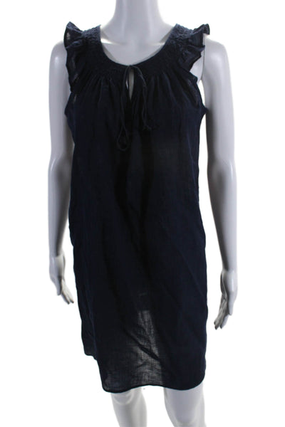 J Crew Womens Pullover Sleeveless V Neck Knee Length Dress Blue Size XS