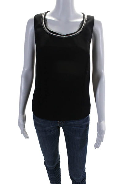 Antonio Derrico Womens Round Neck Pullover Tank Top Blouse Black Size 18