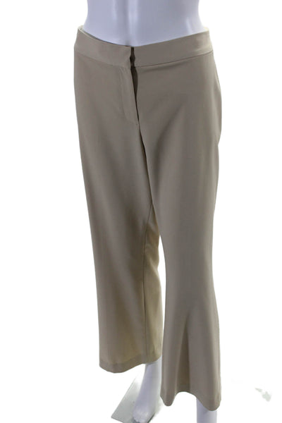 Tahari Womens 2 Piece Solid Single Breasted Pants Suit Beige Size 10