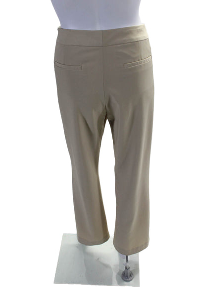 Tahari Womens 2 Piece Solid Single Breasted Pants Suit Beige Size 10