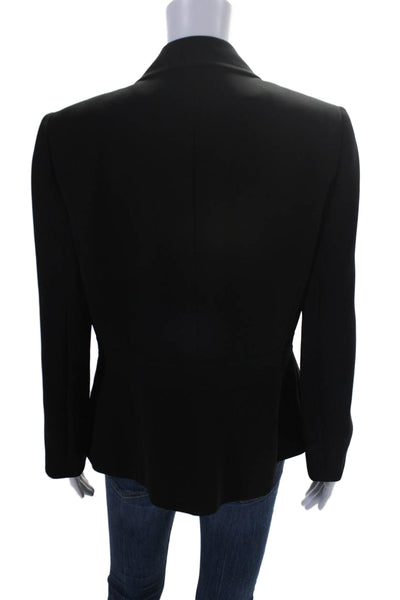 Tahari Womens Open Front Long Sleeve Notched Lapel Blazer Black Size 10