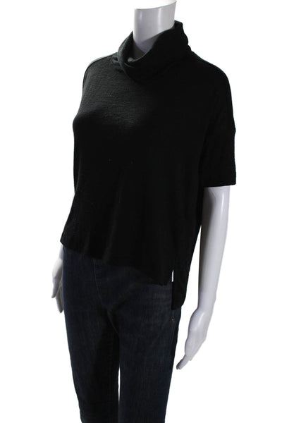 Rag & Bone Jean Women's Turtleneck Short Sleeves Blouse Black Size XXS