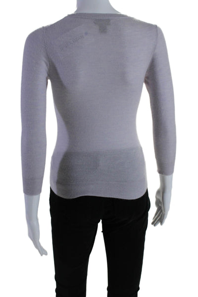 J Crew Women's Round Neck Long Sleeves Cashmere Sweater Gray Size XXS